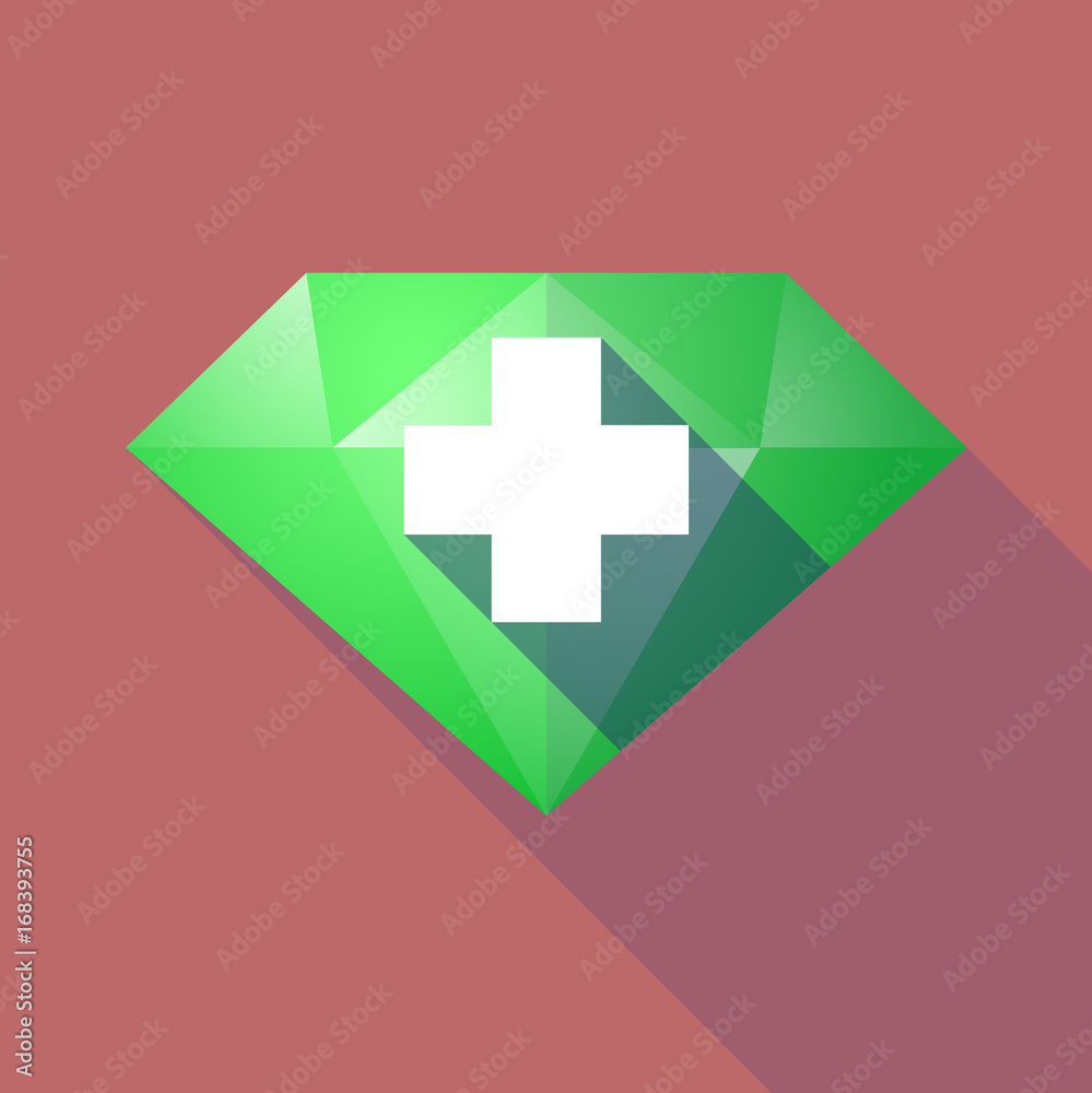 Sticker long shadow diamond with a pharmacy sign