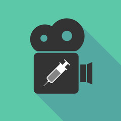 Long shadow camera with a syringe