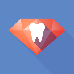 Long shadow diamond with a tooth