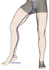 Drawing Acupuncture Point KI1 Yongquan, 3D Illustration