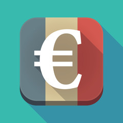 Long shadow France flag with an euro sign