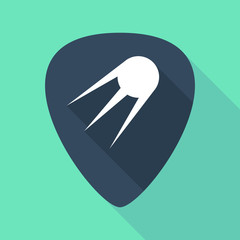 Long shadow plectrum with a vintage satellite