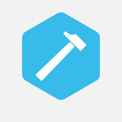 Isolated hexagon with a hammer