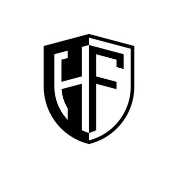 Initial two letter logo shield vector black
