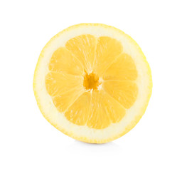 Sliced of delicious lemon on white background