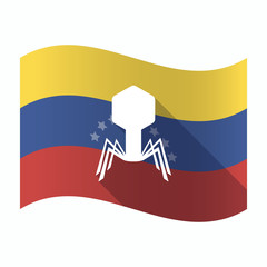Isolated Venezuela flag with a virus