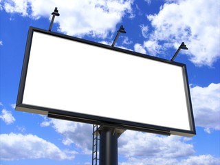 Billboard blank white for outdoor advertising poster or blank billboard advertisement mock up template can be used for display your products or promotion.size 10'-5" 22'-8"