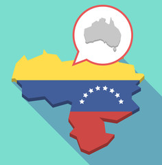 Long shadow Venezuela map with  a map of Australia