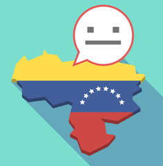 Long shadow Venezuela map with a emotionless text face