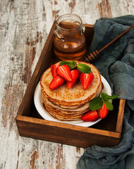 Pancakes with strawberries