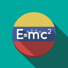 Long shadow Venezuela button with the Theory of Relativity formula