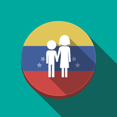 Long shadow Venezuela button with a childhood pictogram