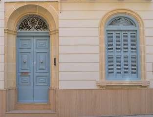 Blue door and window in Malta