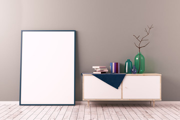 Creative scandinavian room with canvas