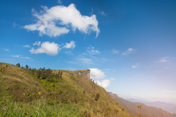 mountain with blue sky at Phu Chee Pha in chiangrai province Thailand (southeast asia)