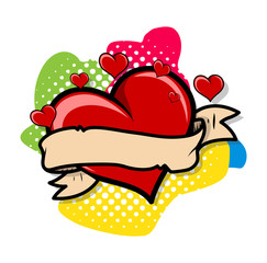 Retro Heart Colorful Background