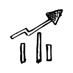 Growth up arrow hand drawing vector