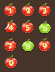 Numeric Apples Vector Set