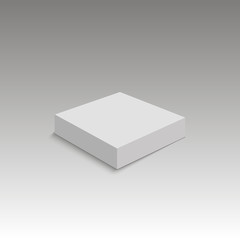 Blank horizontal paper box template standing on white background. Vector illustration.