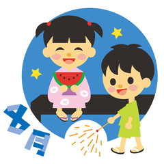 子供と行事　8月　花火