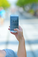 Taking photo with smartphone