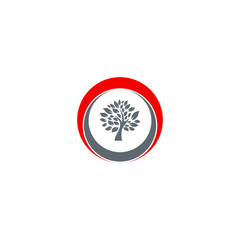 tree  in circle logo design