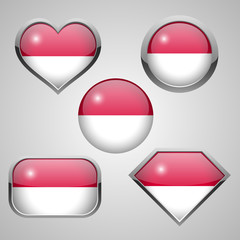 Indonesia flag icons theme. vector illustration
