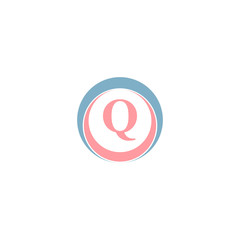 q letter in circle logo design