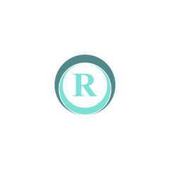 r letter in circle logo design