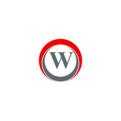 w letter in circle logo design