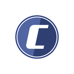 C letter logo in the blue circle. Vector design template elements for your application or company identity.