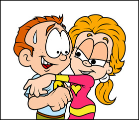 Cartoon Teenage Couple