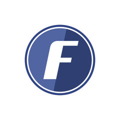 F letter logo in the blue circle. Vector design template elements for your application or company identity.