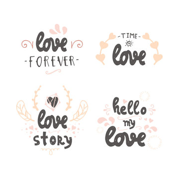handdrawn vector love lettering