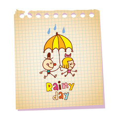 rainy day note pad paper message