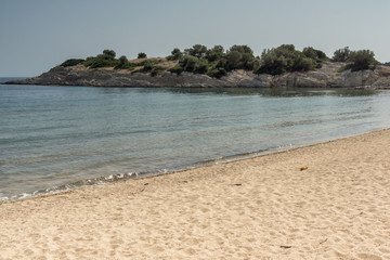 Obraz premium Panoramic view of Stiladario Beach at Sithonia peninsula, Chalkidiki, Central Macedonia, Greece