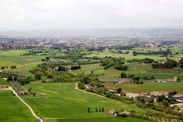Fototapeta na wymiar Panorama of the plain of Assisi, Italy