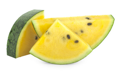 yellow watermelon isolated on white background