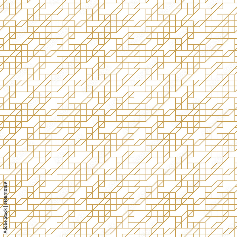 Leinwandbilder abstract geometric seamless pattern with lines and polyginal elements isolated on the white backgrou