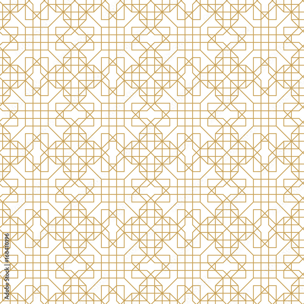 Leinwandbilder abstract geometric seamless pattern with lines and polyginal elements isolated on the white backgrou