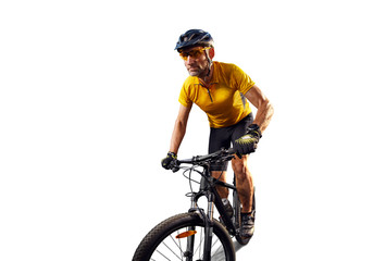 Fototapeta premium Bicycle rider cycle bike isolated in white background