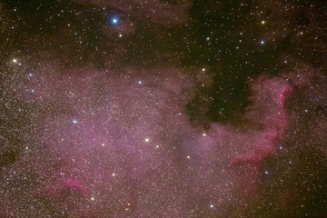 Deep sky photo of stars and nebula, astrophotography
