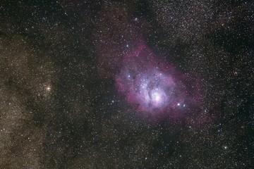 Deep sky photo of stars and nebula, astrophotography