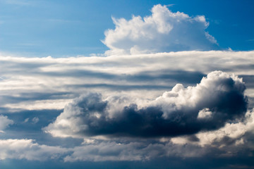 colorful dramatic sky with cloud at sunset.