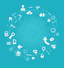 Fototapeta premium Business background made of vary icons, representing busy business world. 