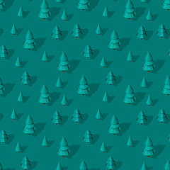 Seamless pattern with isometric trees