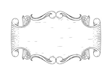 Vintage ornamental frame. Floral hand drawn decoration