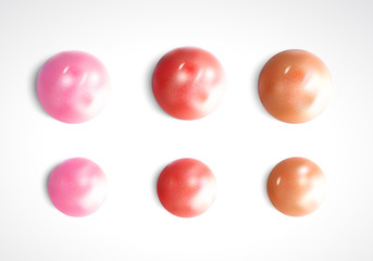 Collection of various Smears lipstick on white background.