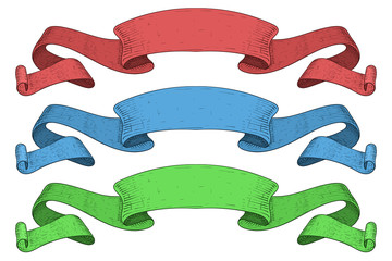 Obraz premium Ribbon banners. Colored set