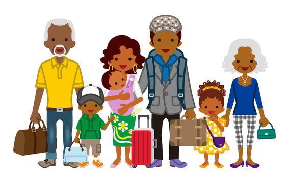 Traveling Multi-Generation family - African